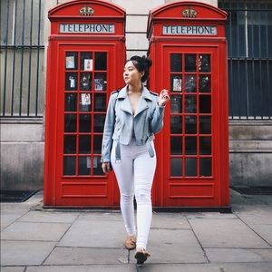 Zara faux suede biker jacket